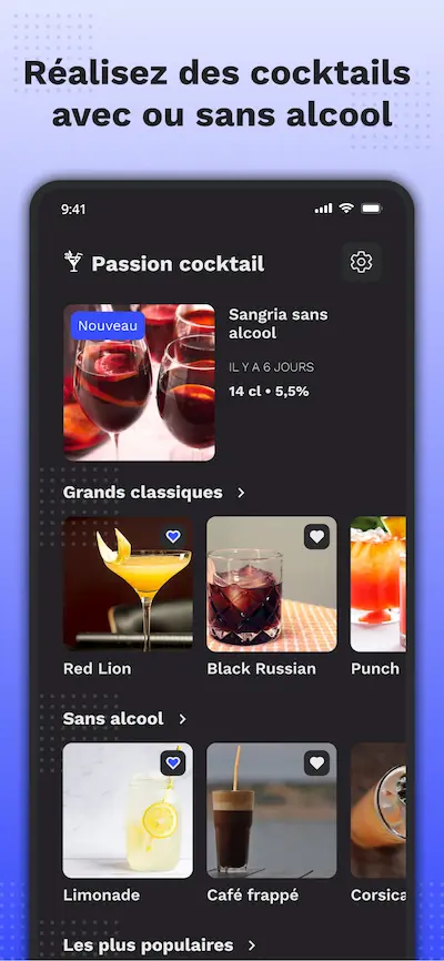 Schermata di dettaglio di una ricetta dell'app