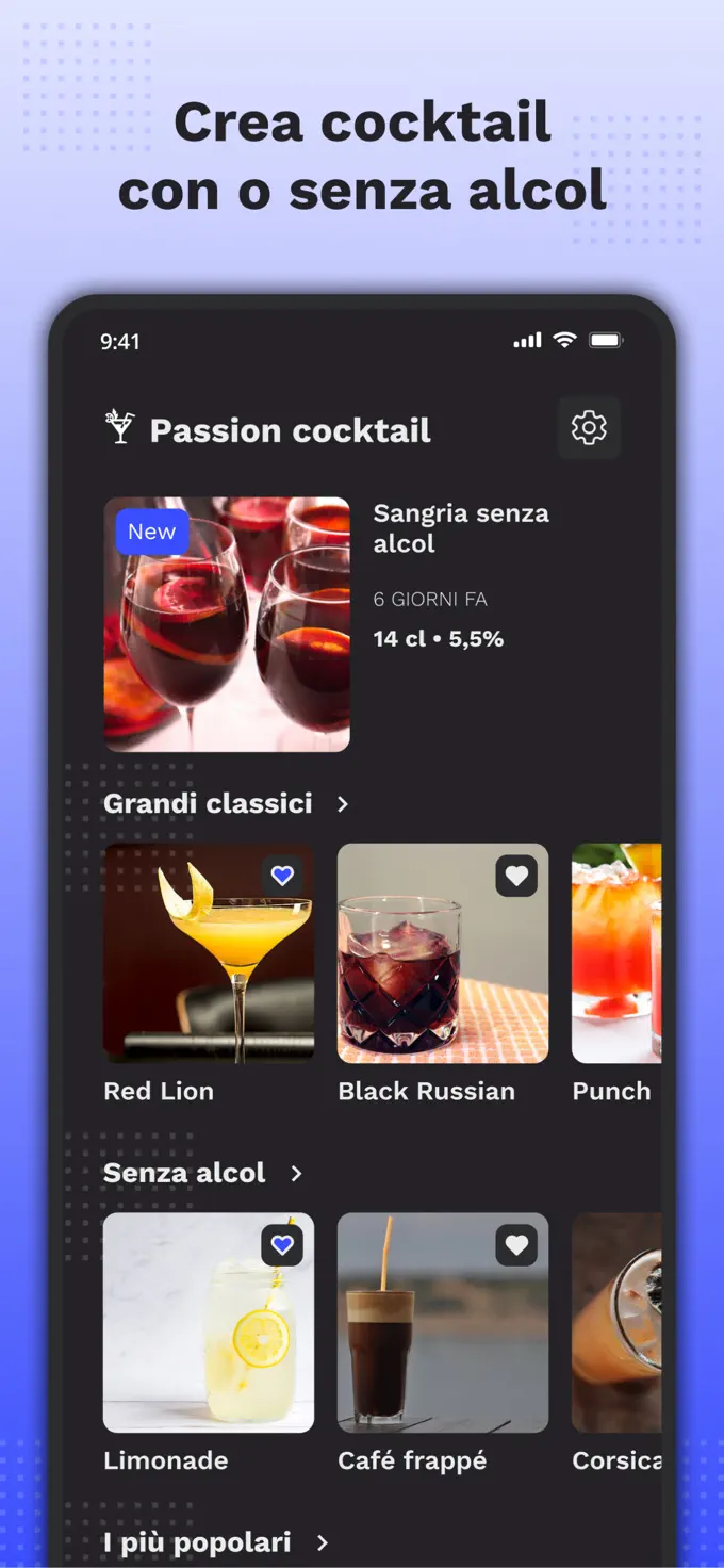 Schermata di dettaglio di una ricetta dell'app